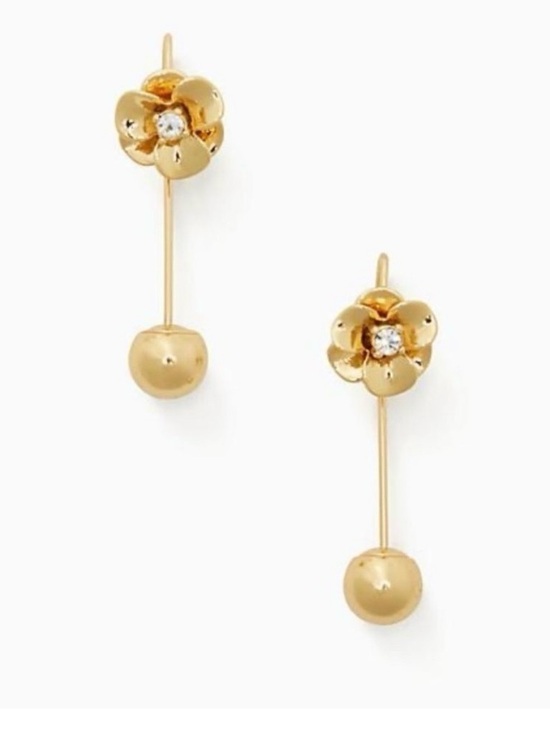 kate spade Jewelry - Kate Spade Shine On Flower Drop Earrings with Gold Accents